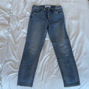 Denim Forum Women's Mid-Rise Blue Straight-Leg Jeans